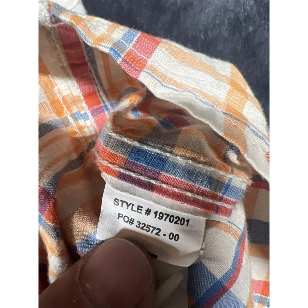 Prana Plaid Button Up Shirt Mens Sz XL Multicolor, Casual Short Sleeve‎ Beach - Picture 4 of 8